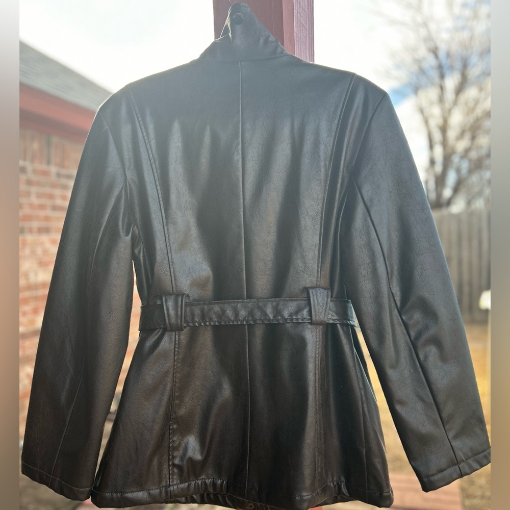 Vintage Giacca 5 Star Outerwear faux leather coat with detachable hood - Picture 5 of 7